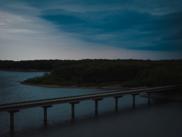 Findlay Bridge over Lake Shelbyville is where investigators believe the bags containing the remains of Karyn Hearn Slover were dumped into the lake in 1996. (E. Jason Wambsgans/Chicago Tribune)