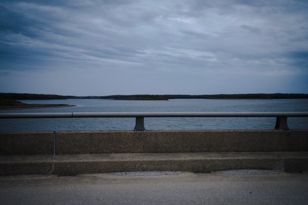 Findlay Bridge over Lake Shelbyville is where investigators believe the bags containing the remains of Karyn Hearn Slover were dumped into the lake in 1996. (E. Jason Wambsgans/Chicago Tribune)