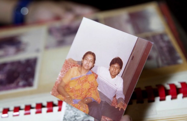 A photograph shows Mohima Ullah and her son, Alaudin Ullah. Alaudin's father owned the restaurant Bengal Gardens in New York before he met and married Ullah's mother. (Bengali Harlem Productions)