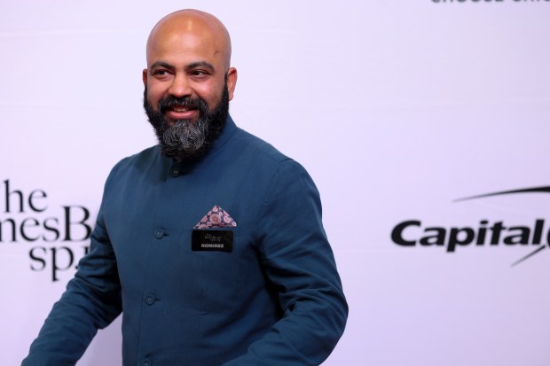 Chef Sujan Sarkar of Indienne walks the red carpet while attending the James Beard Foundation Awards at the Lyric Opera House on June 10, 2024. (Eileen T. Meslar/Chicago Tribune)