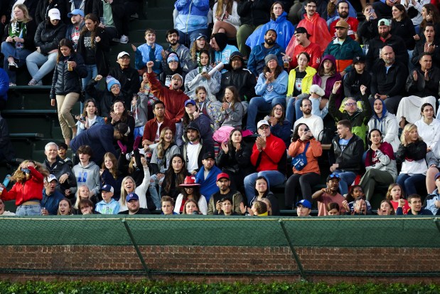 Fans cheer during the Chicago Red Stars game against Bay FC at Wrigley Field on June 8, 2024. (Eileen T. Meslar/Chicago Tribune)