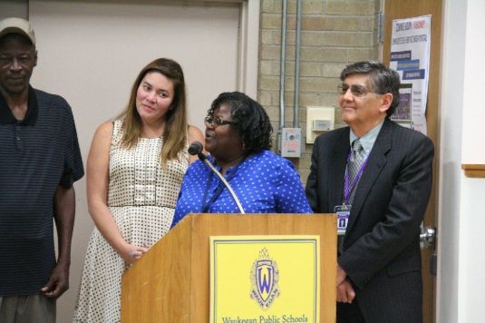 Superintendent Theresa Plascencia said before the presentation on the planned support for the newcomers that a discussion on the progress of the African American Male Achievement Initiative would soon follow, but Hanna was not satisfied.