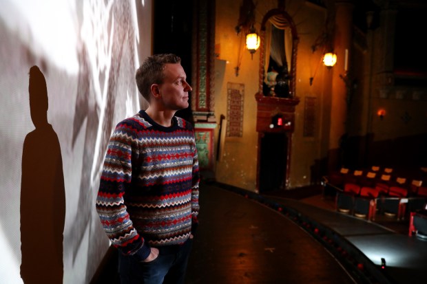 Music Box Theatre general manager Ryan Oestreich in a 2022 photo. (Chris Sweda/Chicago Tribune)