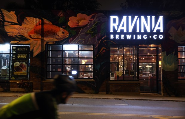 Ravinia Brewing Company's second taproom location at 2601 W. Diversey Ave. in Chicago, is seen on Nov. 7, 2023. (Credit: Chris Sweda/Chicago Tribune)